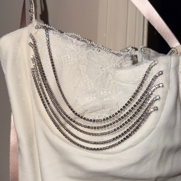 ❤️‍🔥Firm Price❤️‍🔥House of CB GRACE Ivory Crystallised Mini Dress - Picture 13 of 16